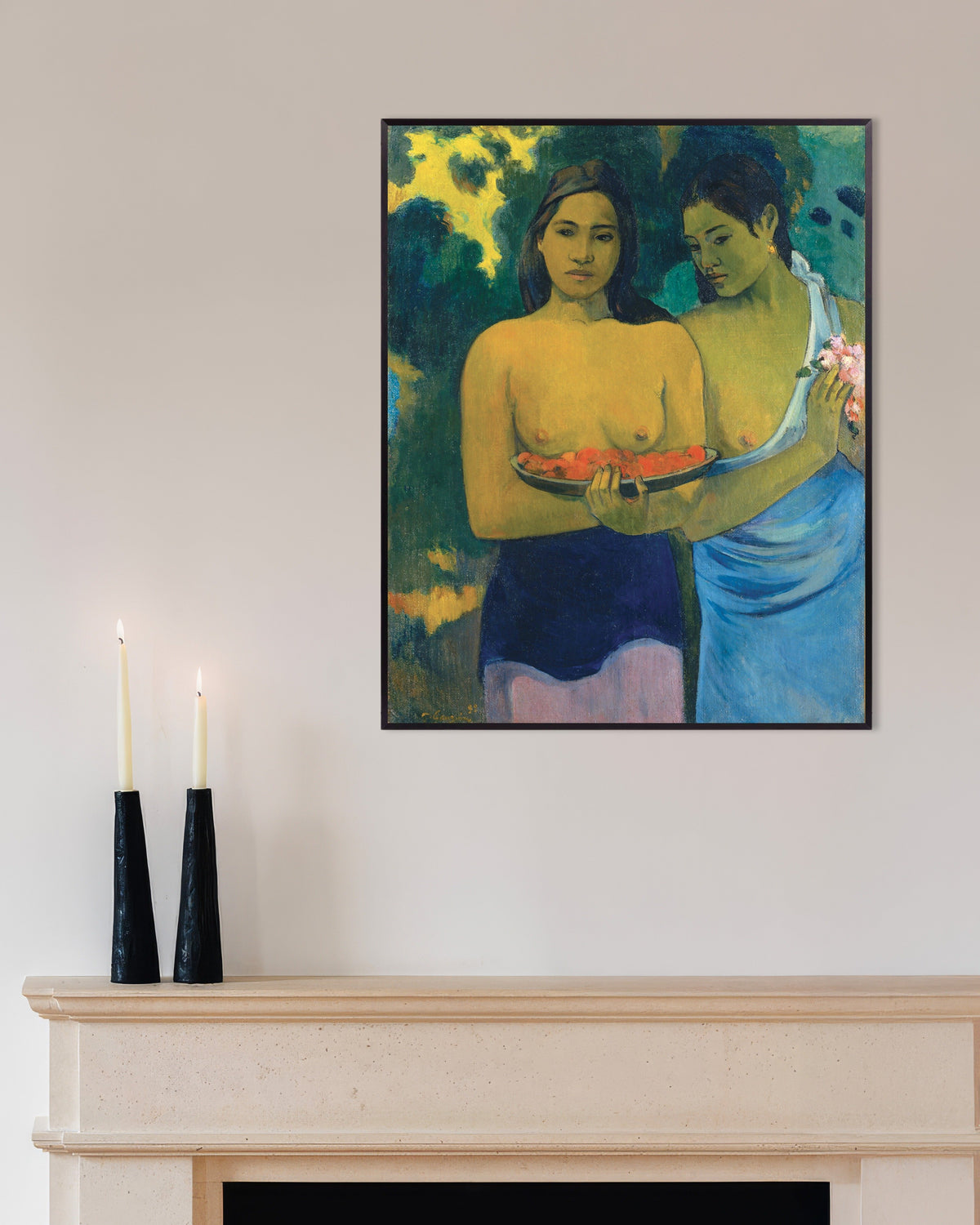 Juliste teoksesta Paul Gauguin, Kaksi tahitilaista naista, metallikehyksissä