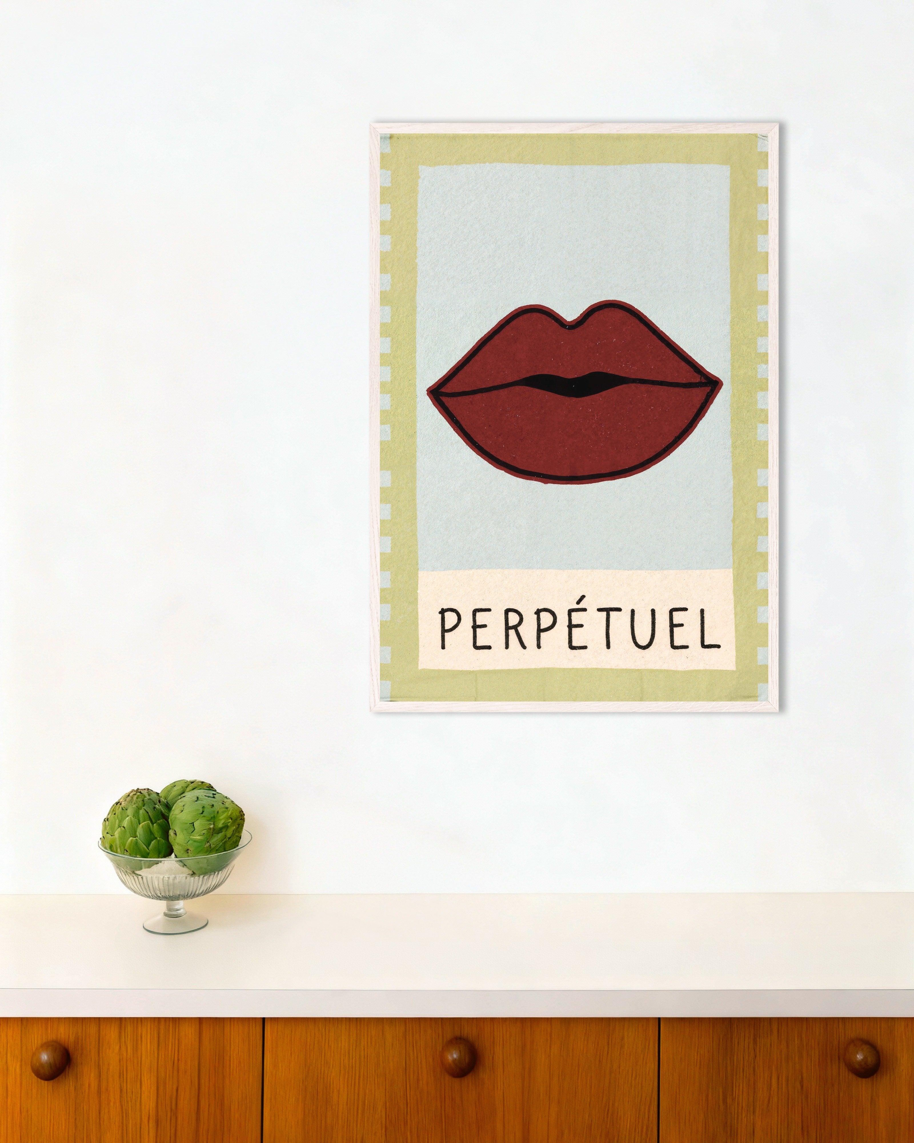 Poster of Perpétuel - French Word Art Poster, with white wooden frame