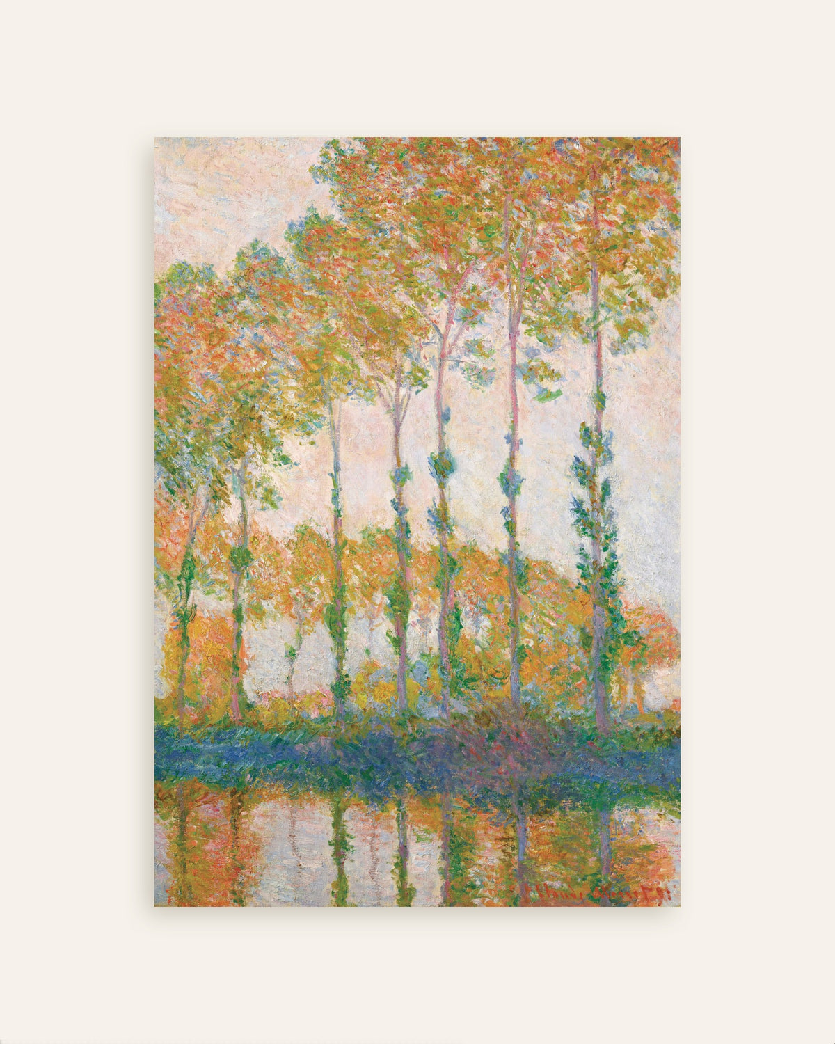 Claude Monet’n Poppeleita Epte-joen rannalla, syksy (1891) -juliste, pienoiskuva