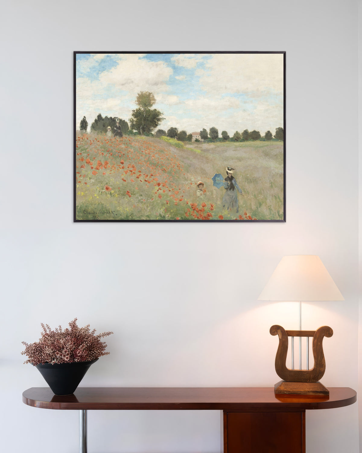 Claude Monet’n Unikot (1873) -juliste metallikehyksessä