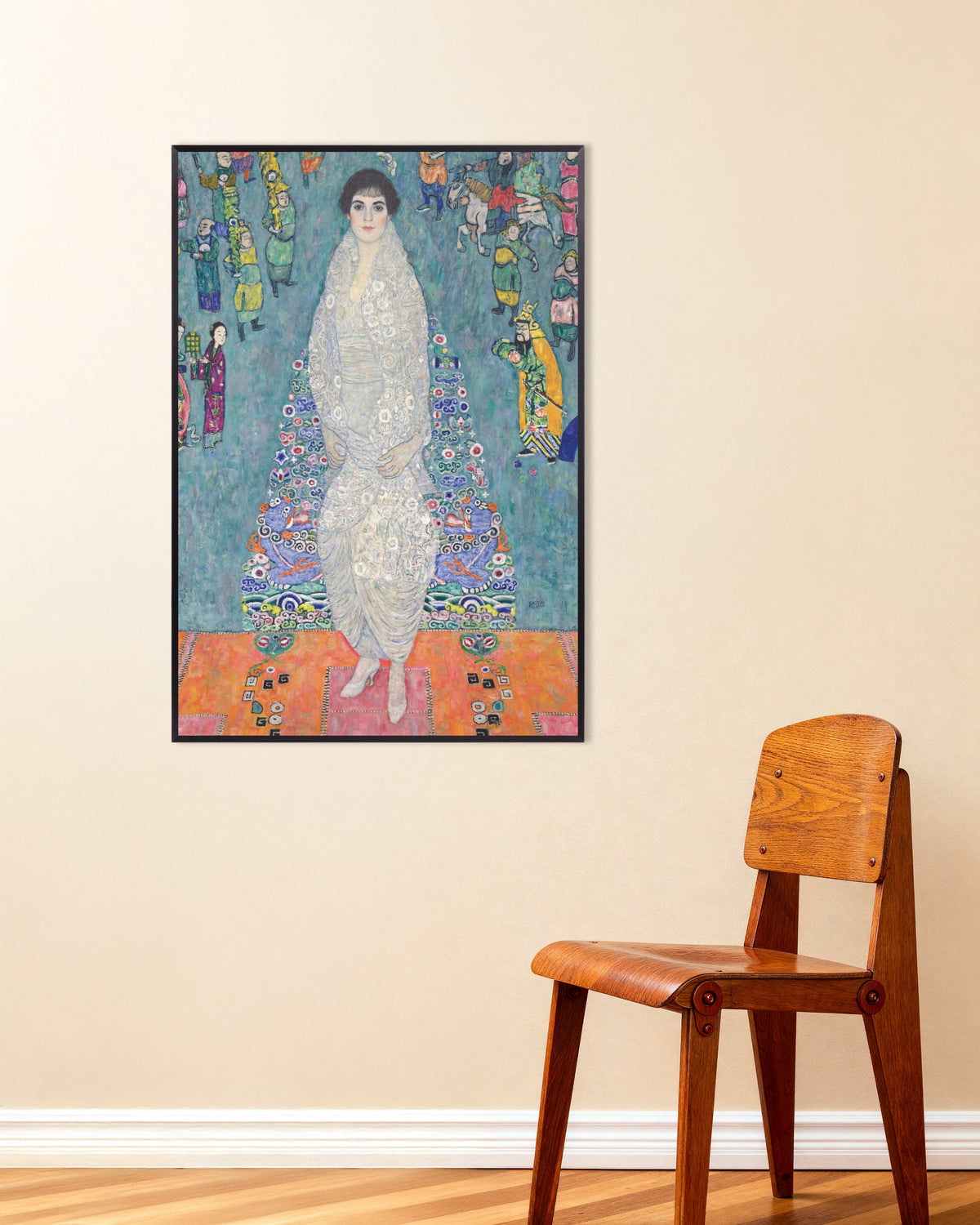 Gustav Klimtin Elisabeth Ledererin muotokuva (1914–1916) -juliste metallikehyksessä