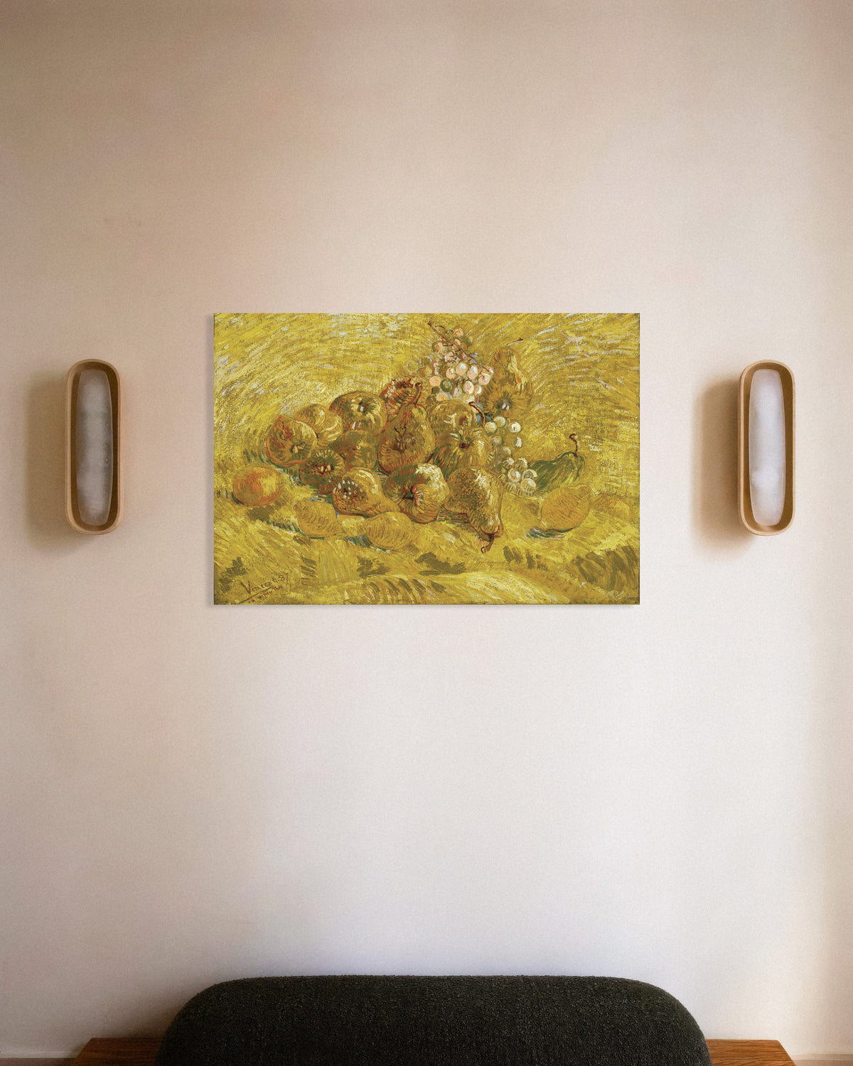 Juliste teoksesta Kvitteniä, sitruunoita, päärynöitä ja viinirypäleitä (1887), Vincent van Gogh