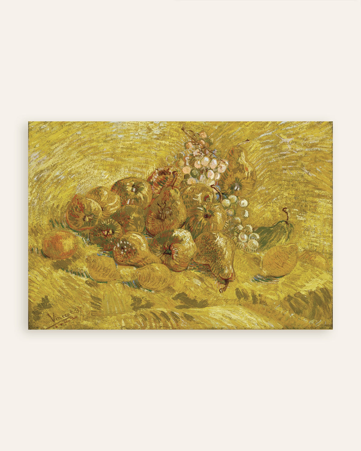 Juliste teoksesta Kvitteniä, sitruunoita, päärynöitä ja viinirypäleitä (1887), Vincent van Gogh, pikkukuva