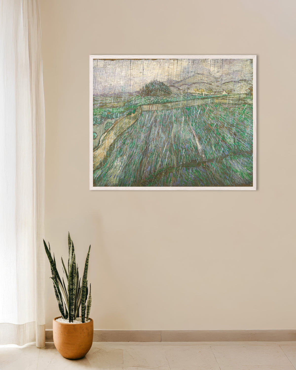 Juliste: Sade (1889), Vincent van Goghin teos, valkoisilla puukehyksillä