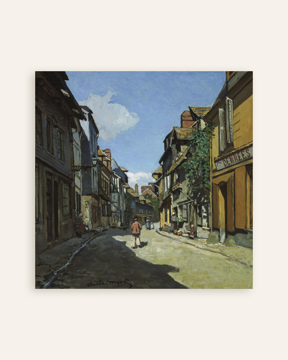 Claude Monet’n Rue de la Bavole, Honfleur (1864) -juliste, pienoiskuva