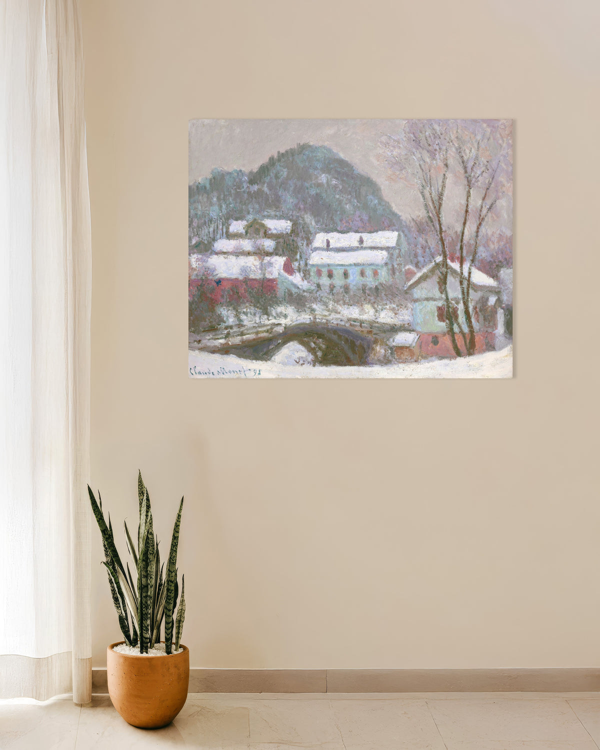 Claude Monet’n Sandvika, Norja, lumivaikutelma (1895) -juliste