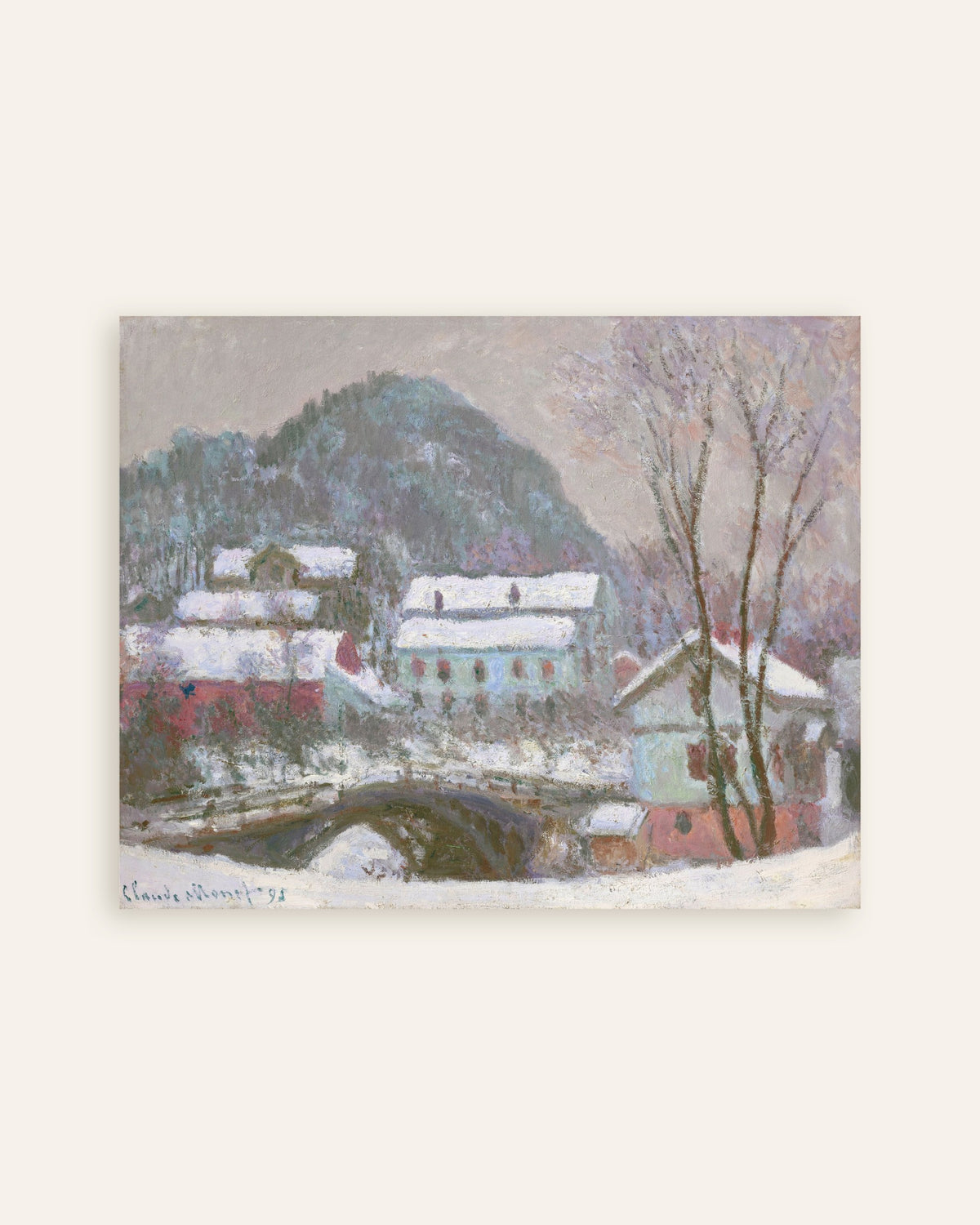 Claude Monet’n Sandvika, Norja, lumivaikutelma (1895) -juliste, pienoiskuva