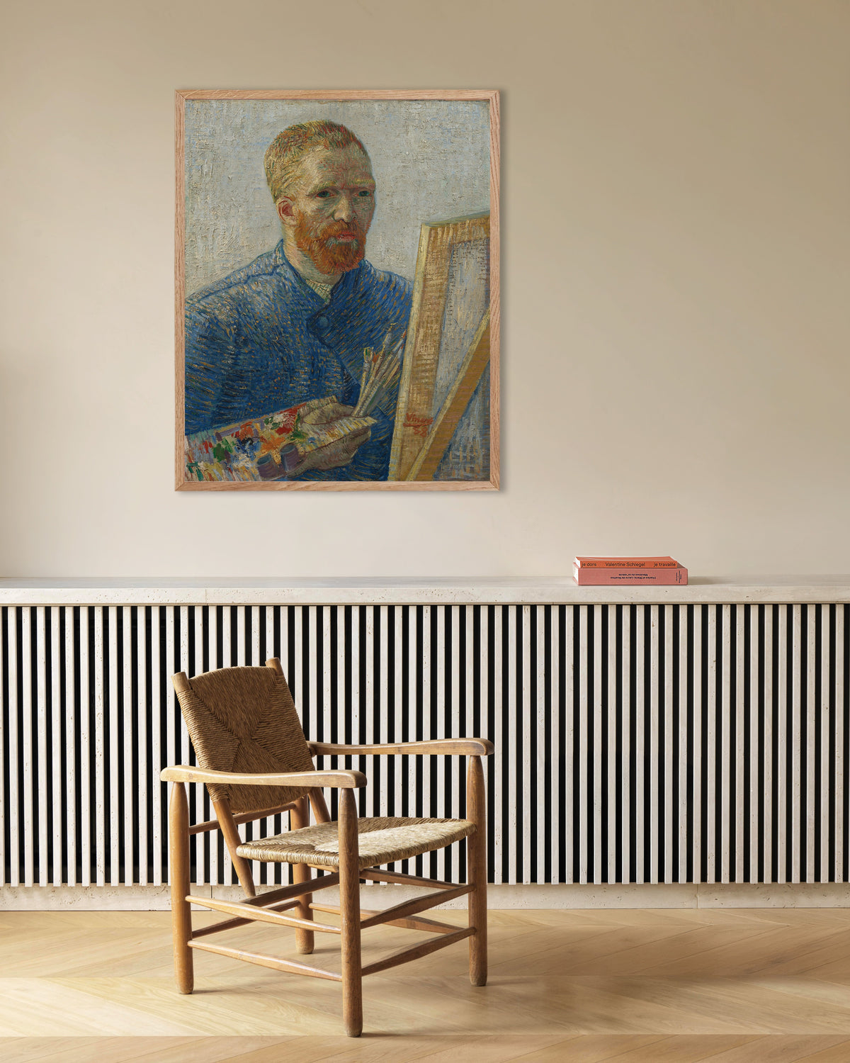 Juliste teoksesta Vincent van Goghin omakuva taiteilijana (1888), luonnonvärisillä puukehyksillä