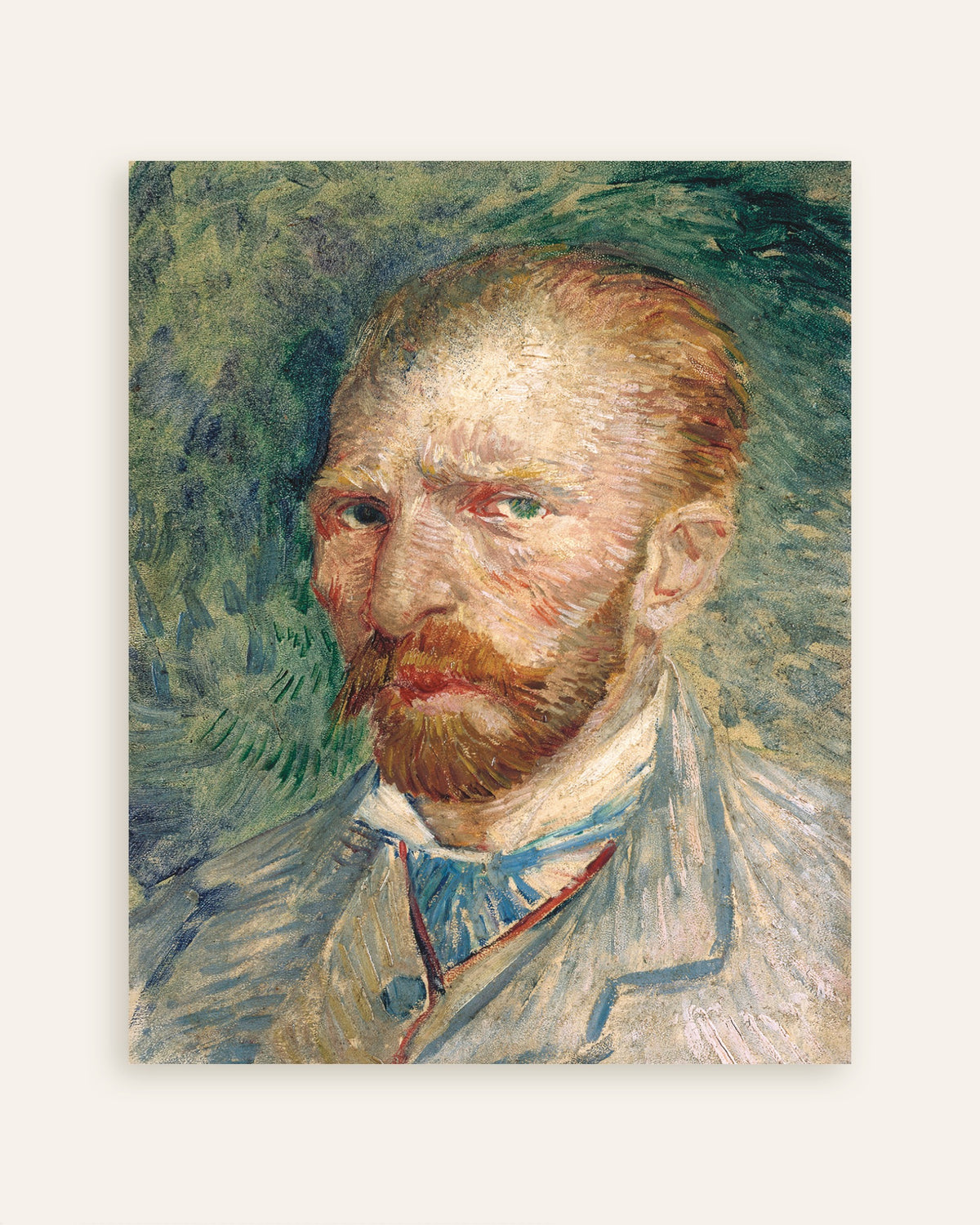 Juliste teoksesta Vincent van Goghin omakuva vihreällä taustalla (1886), pikkukuva