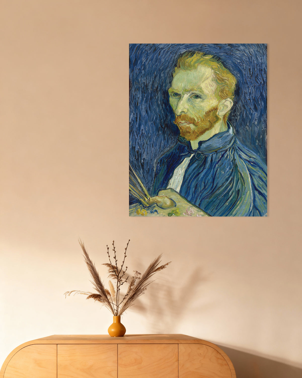 Vincent van Goghin teoksen Omakuva paletin kanssa (1889) juliste