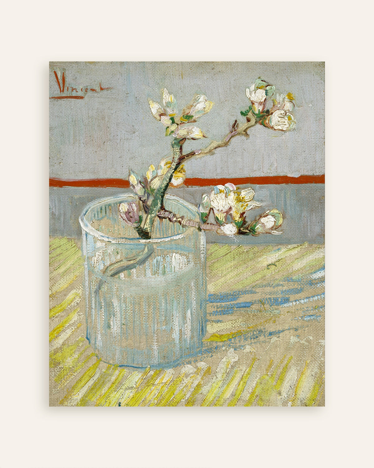 Juliste teoksesta Kukkivan mantelin oksa lasissa (1888), Vincent van Gogh, pikkukuva