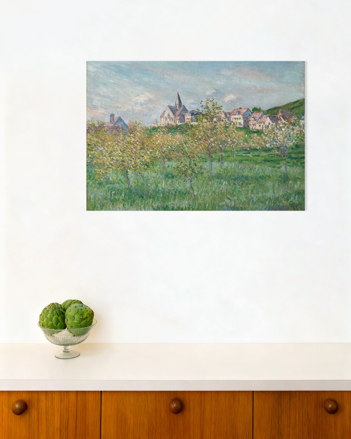 Claude Monet’n Kevät Givernyssä, iltapäivä (1885) -juliste