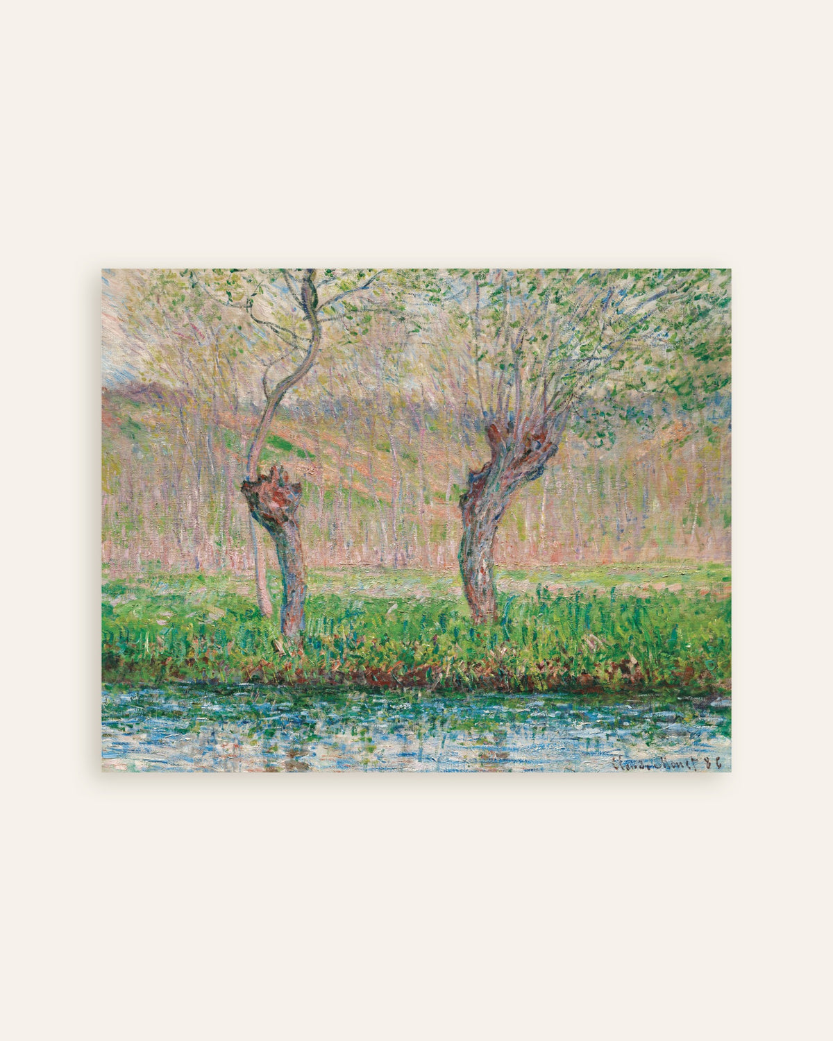 Claude Monet’n Kevät, pajut (1885) -juliste, pienoiskuva
