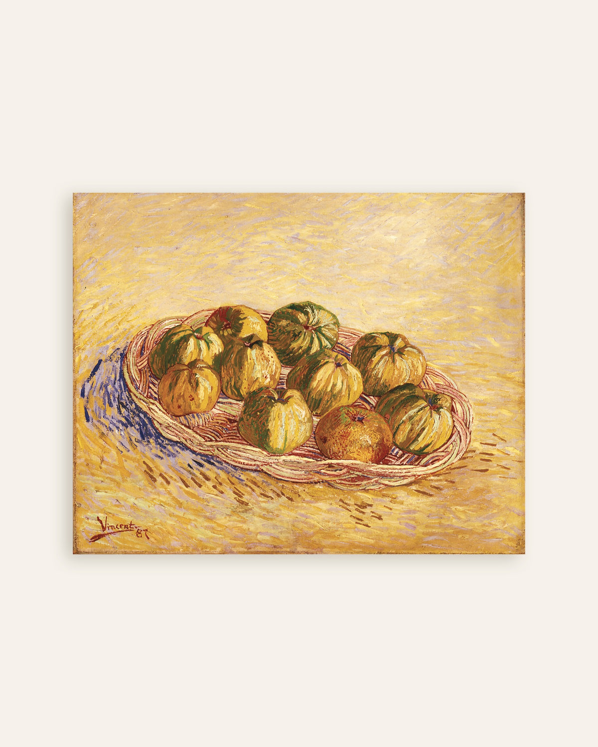 Juliste teoksesta Asetelma omenakorin kanssa (1887), Vincent van Gogh, pikkukuva