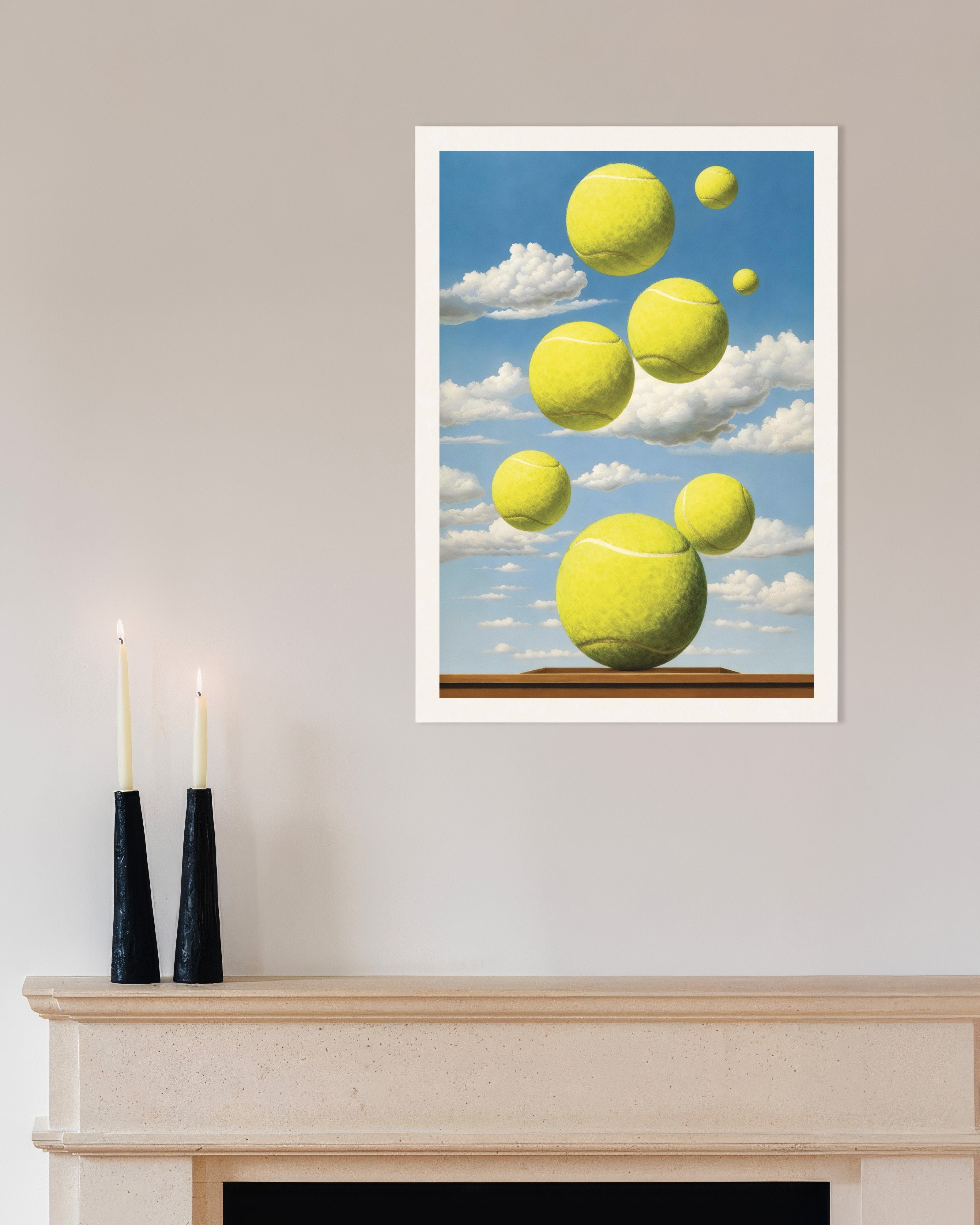 Poster of Tennis balls poster – Surreal sports art print