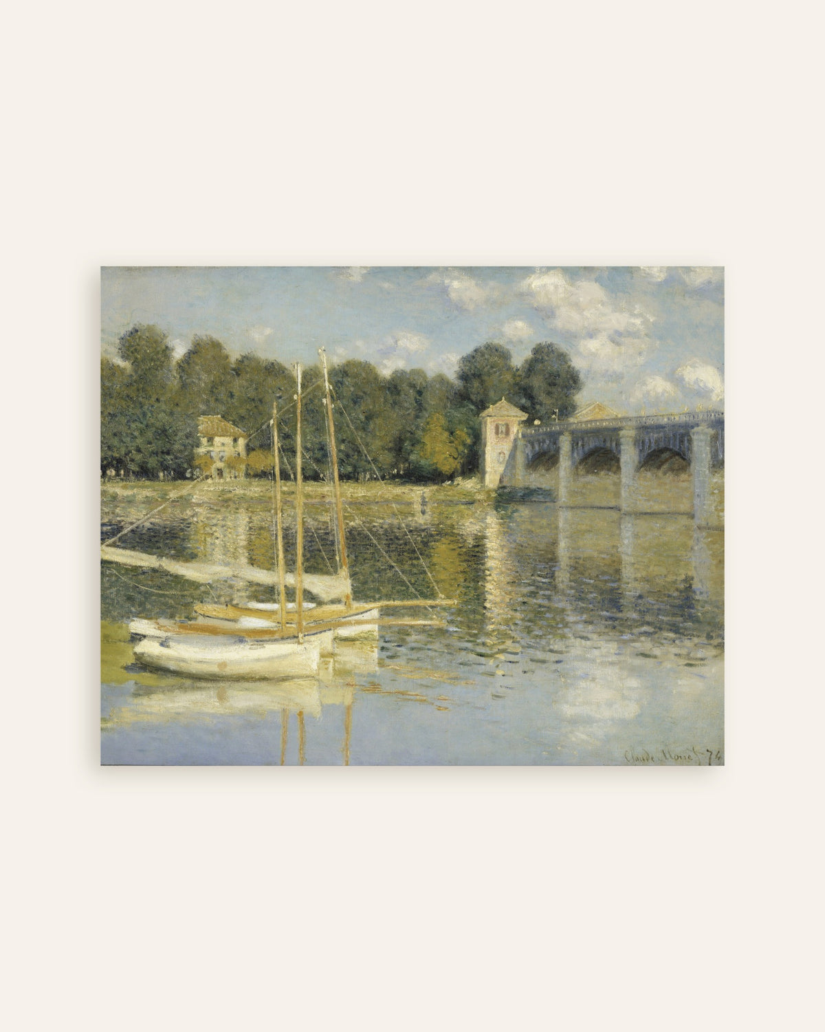 Claude Monet’n Argenteuilin silta (1874) -juliste, pienoiskuva