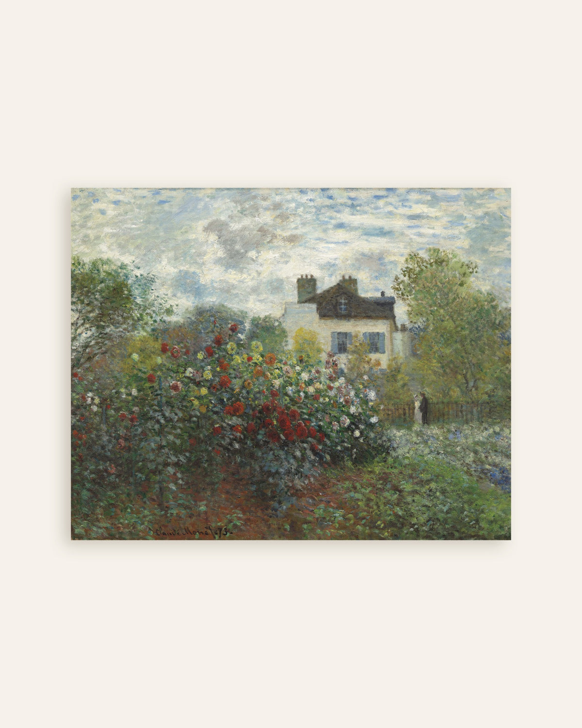 Claude Monet’n Taiteilijan puutarha Argenteuilissa, daalianurkkaus (1873) -juliste, pienoiskuva