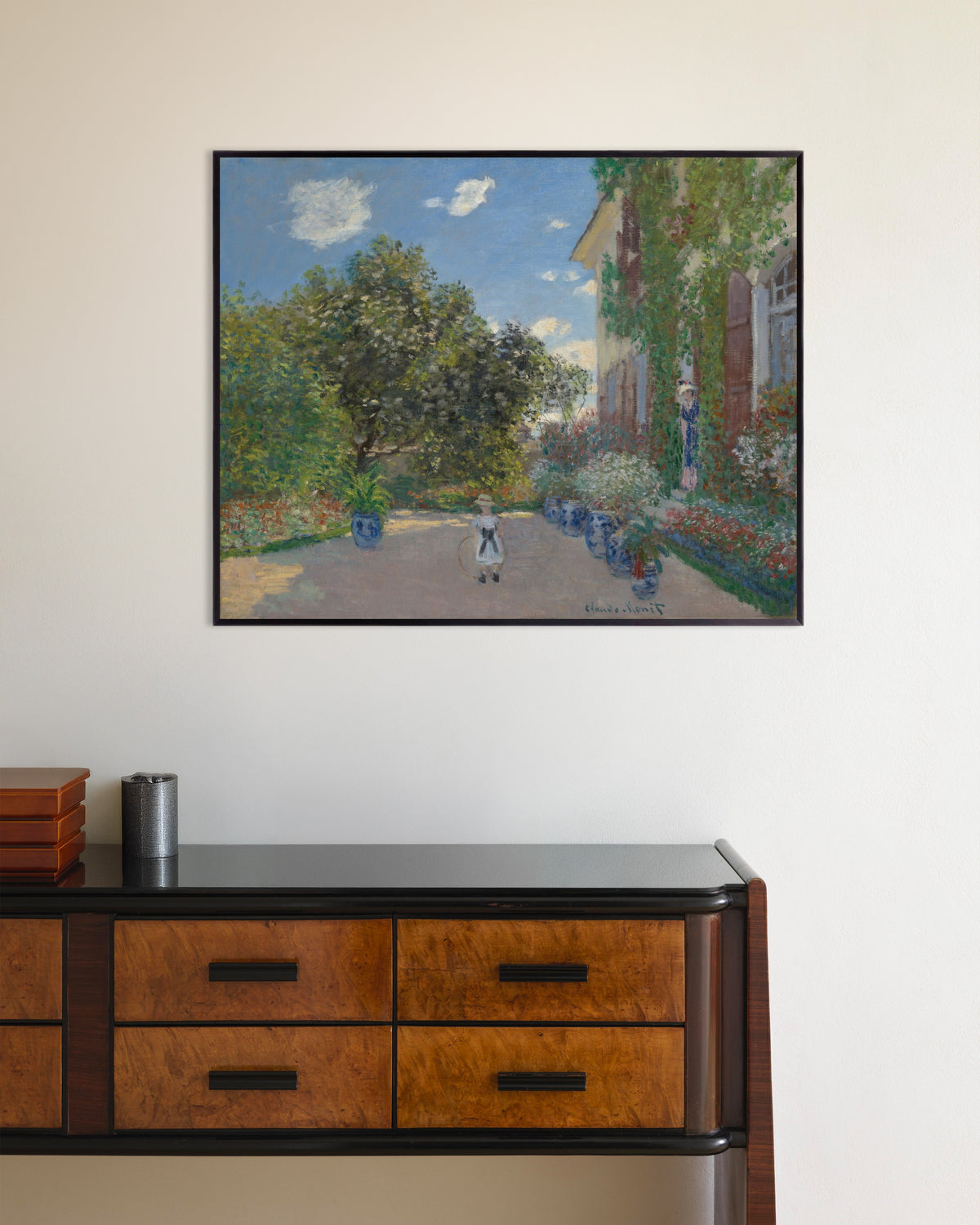 Claude Monet’n Taiteilijan talo Argenteuilissa (1873) -juliste metallikehyksessä