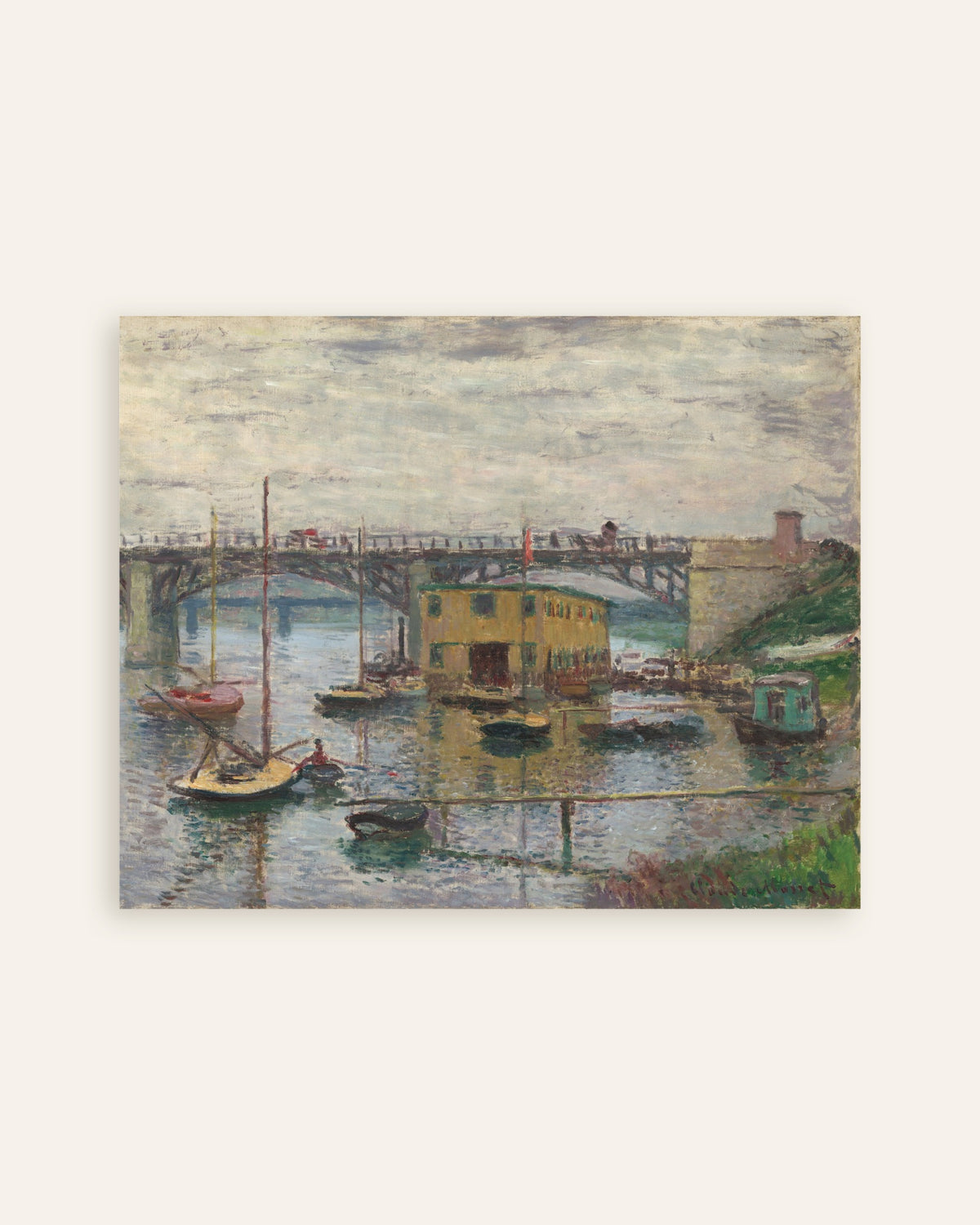 Claude Monet’n Argenteuilin silta harmaana päivänä (n. 1876) -juliste, pienoiskuva