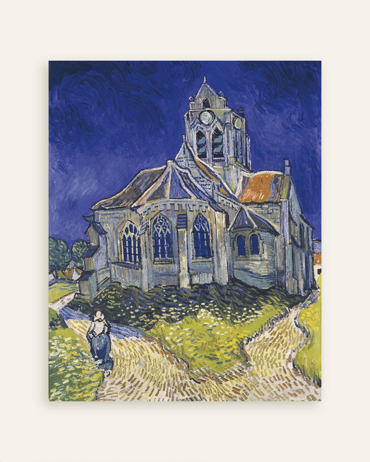 Juliste teoksesta Vincent van Goghin maalaus Auvers-sur-Oisen kirkko (1890), pikkukuva