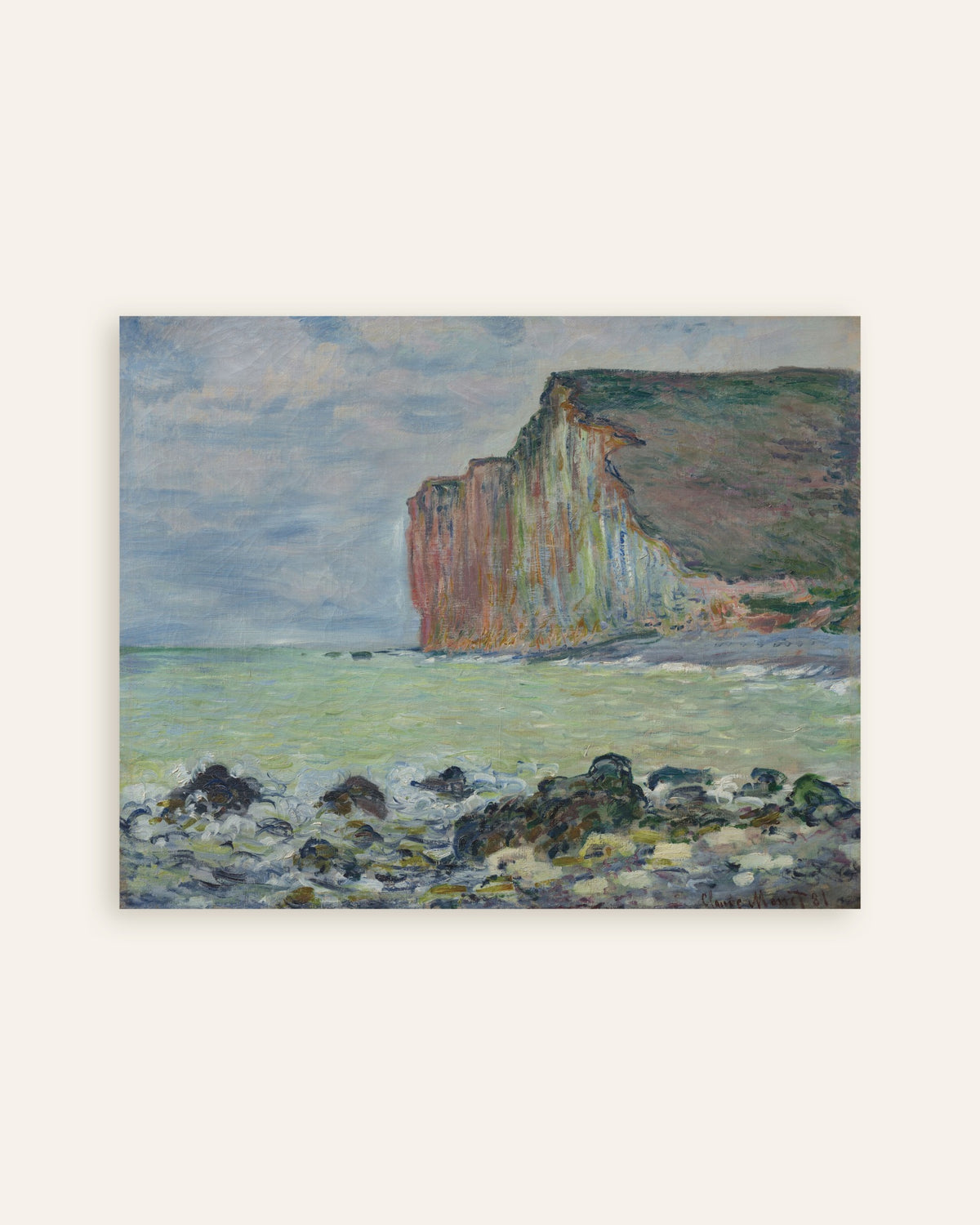 Claude Monet’n Les Petites-Dallesin jyrkänne (1881) -juliste, pienoiskuva