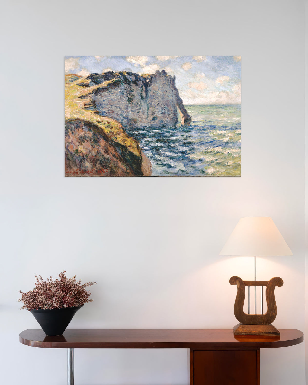 Claude Monet’n Falaise d'Aval, Étretat (1885) -juliste