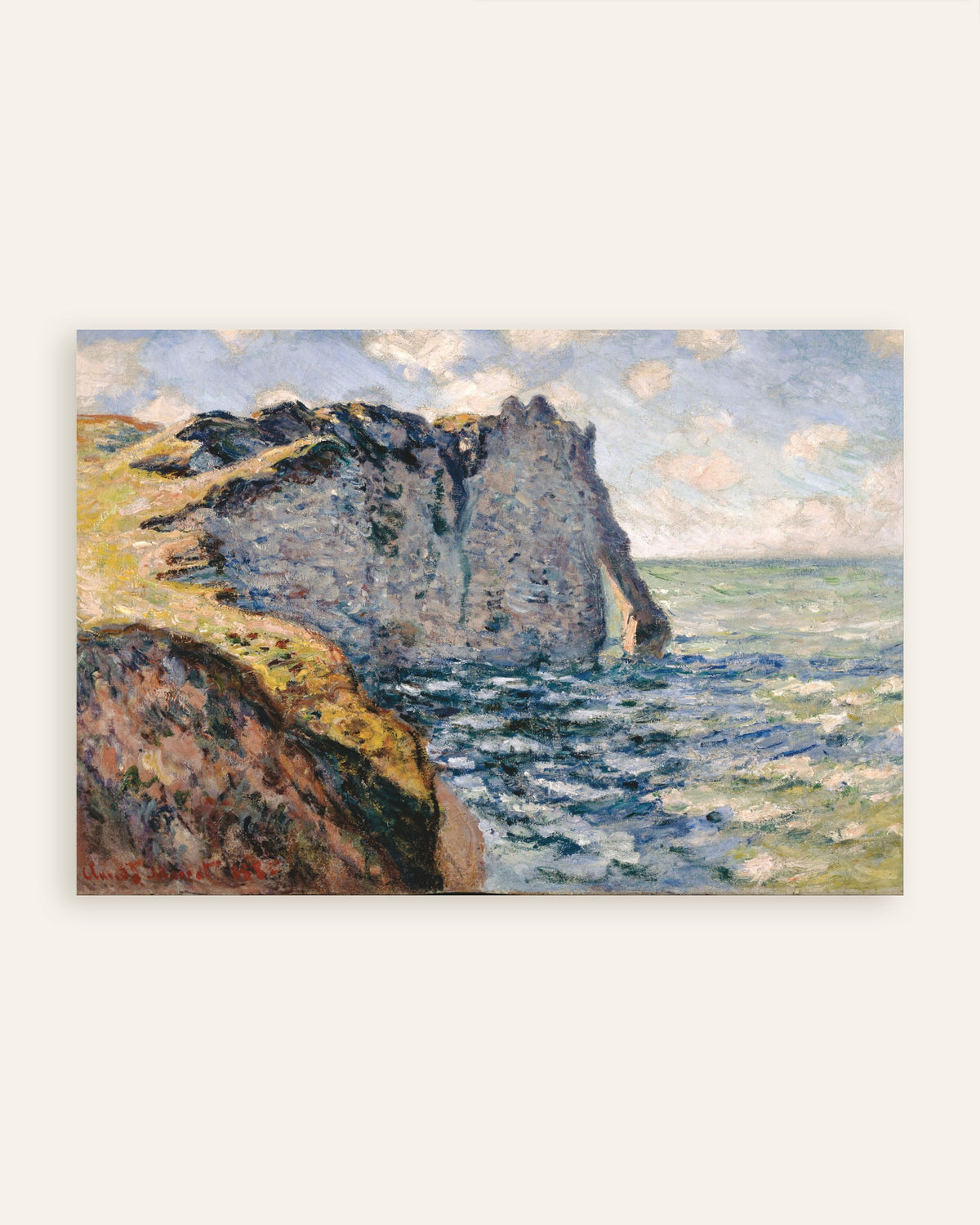 Claude Monet’n Falaise d'Aval, Étretat (1885) -juliste, pienoiskuva