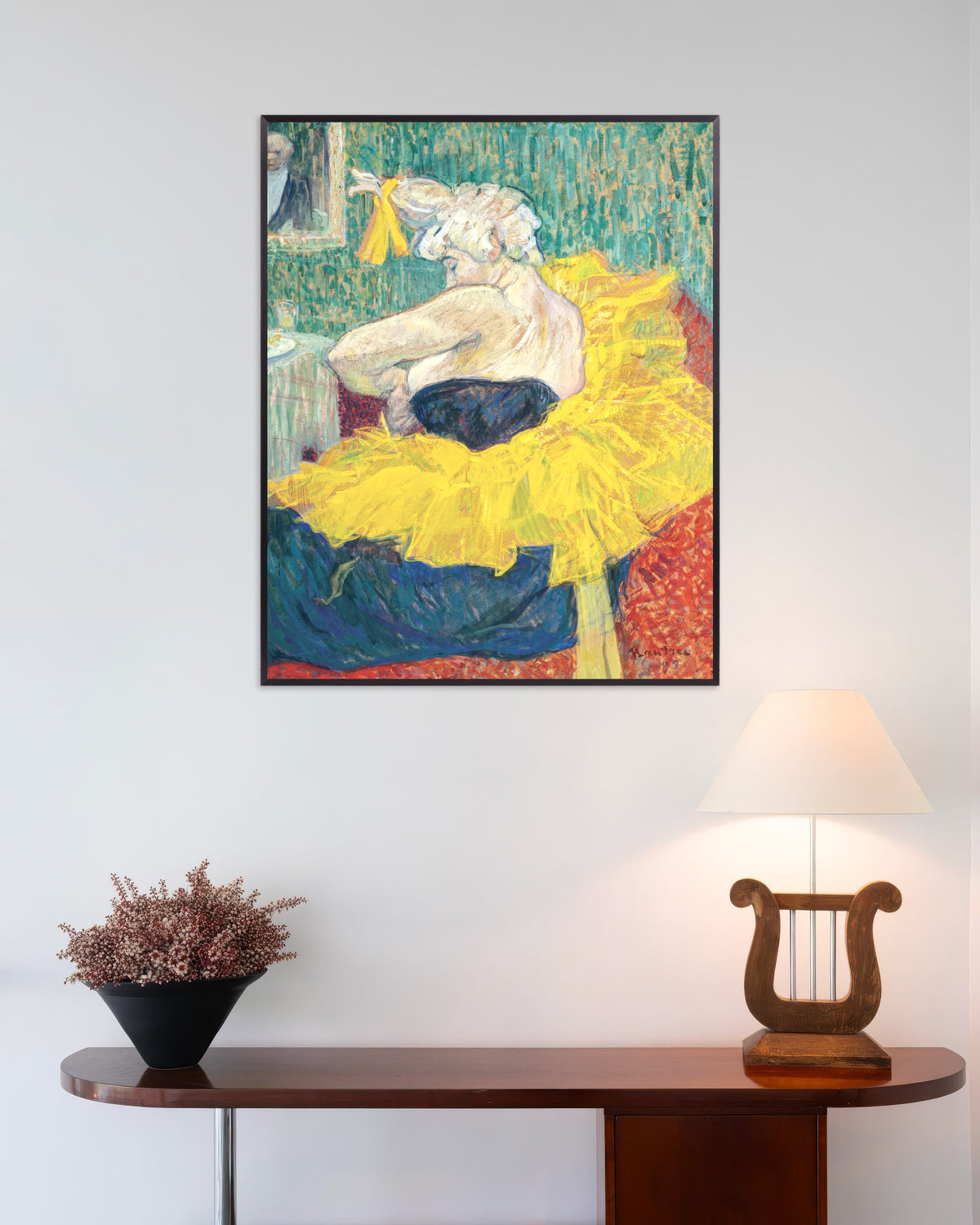 Henri de Toulouse-Lautrecin klovnessa Cha-U-Kao, 1895, juliste metallikehyksillä