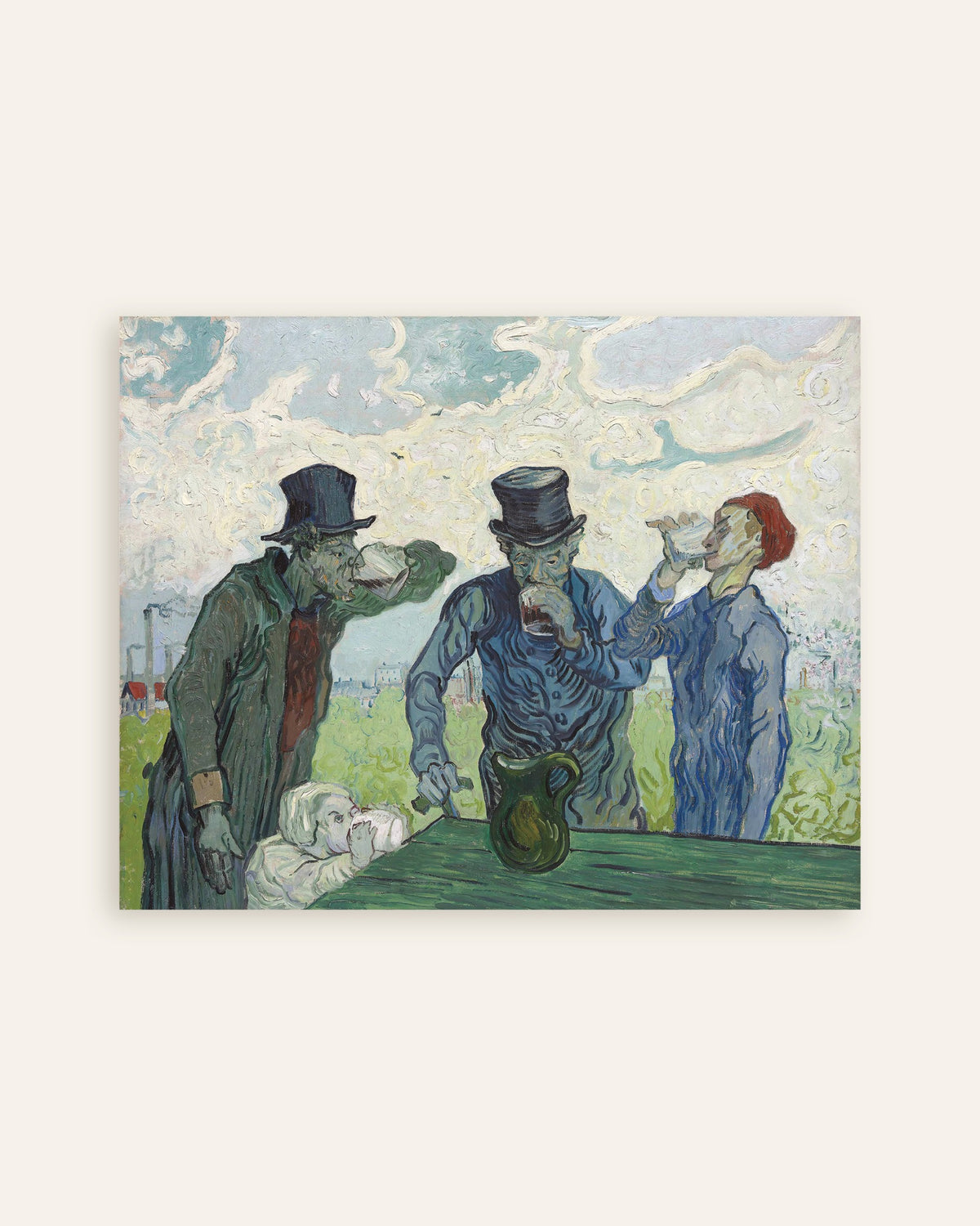 Juopottelijat, Daumier’n mukaan (1890), Vincent van Gogh, julisteen pikkukuva
