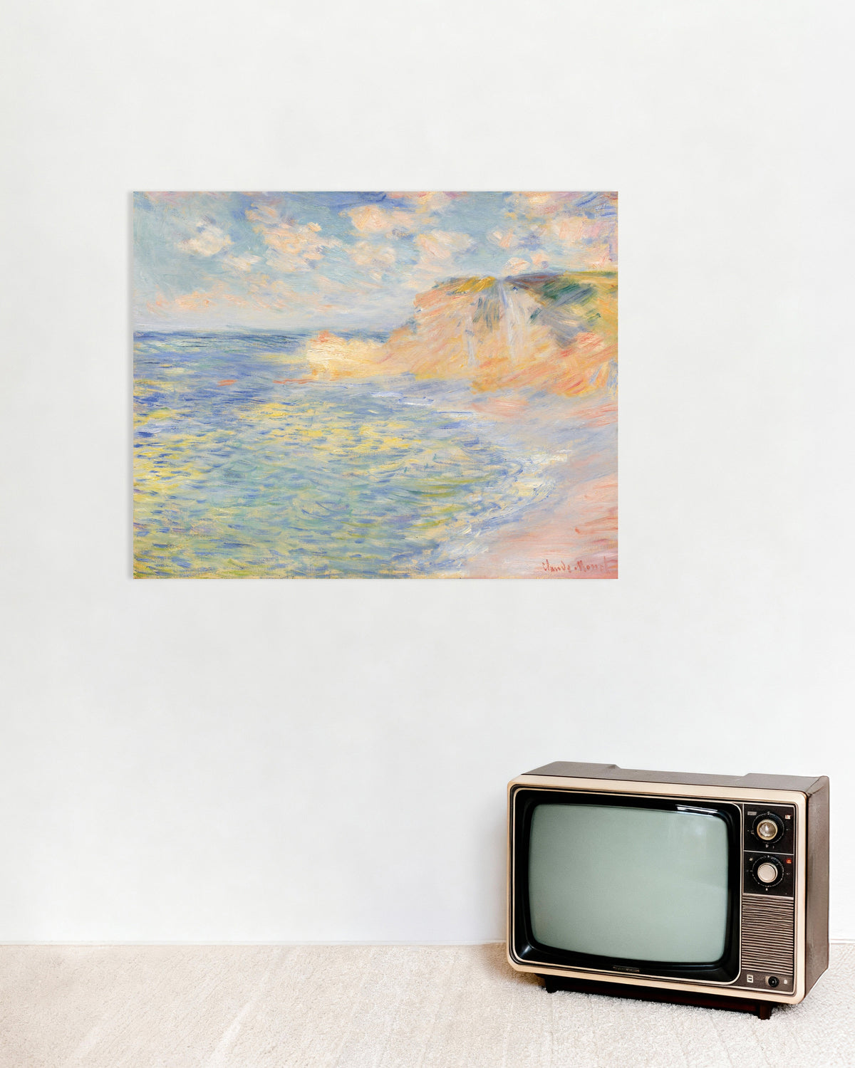 Claude Monet’n Falaise d'Amont, Étretat (1885) -juliste