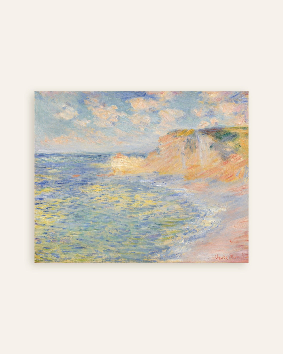 Claude Monet’n Falaise d'Amont, Étretat (1885) -juliste, pienoiskuva