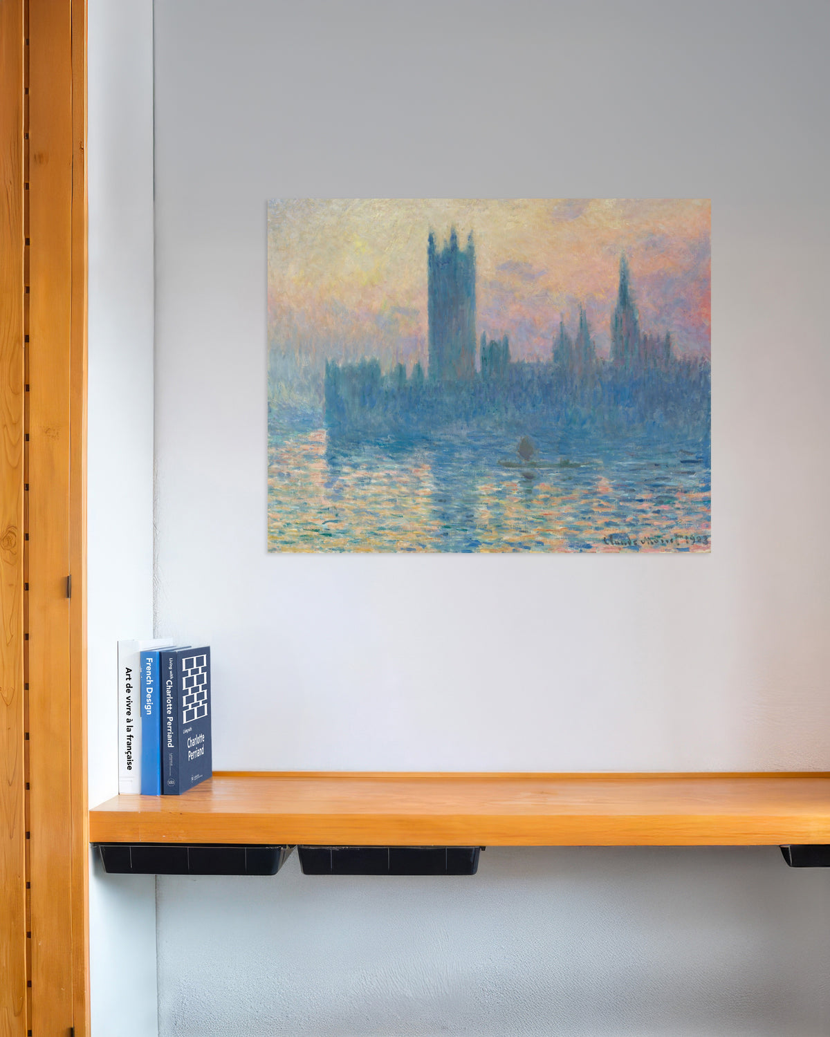 Claude Monet’n Parlamenttitalo auringonlaskussa (1903) -juliste
