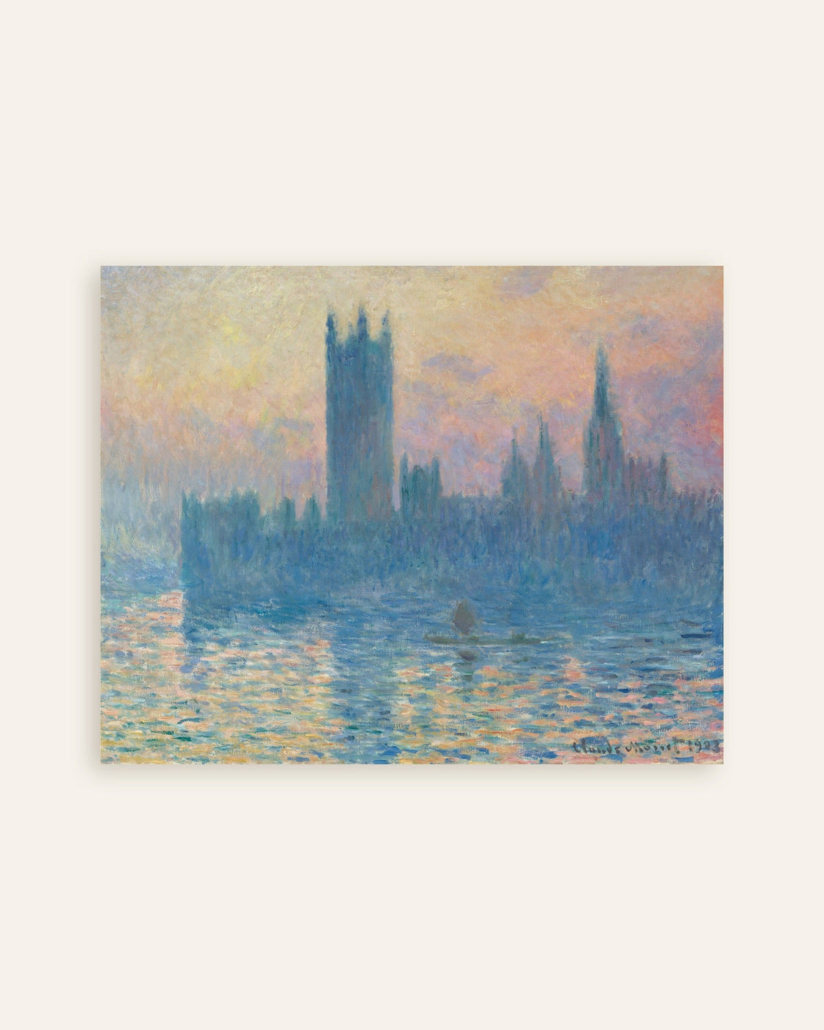 Claude Monet’n Parlamenttitalo auringonlaskussa (1903) -juliste, pienoiskuva