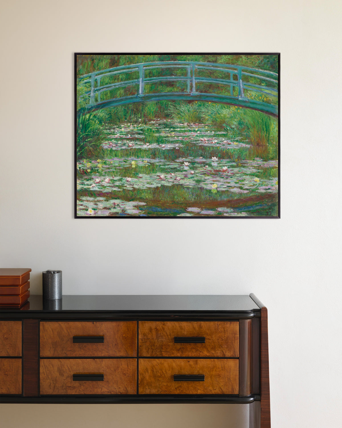 Claude Monet’n Japanilainen silta (1899) -juliste metallikehyksessä