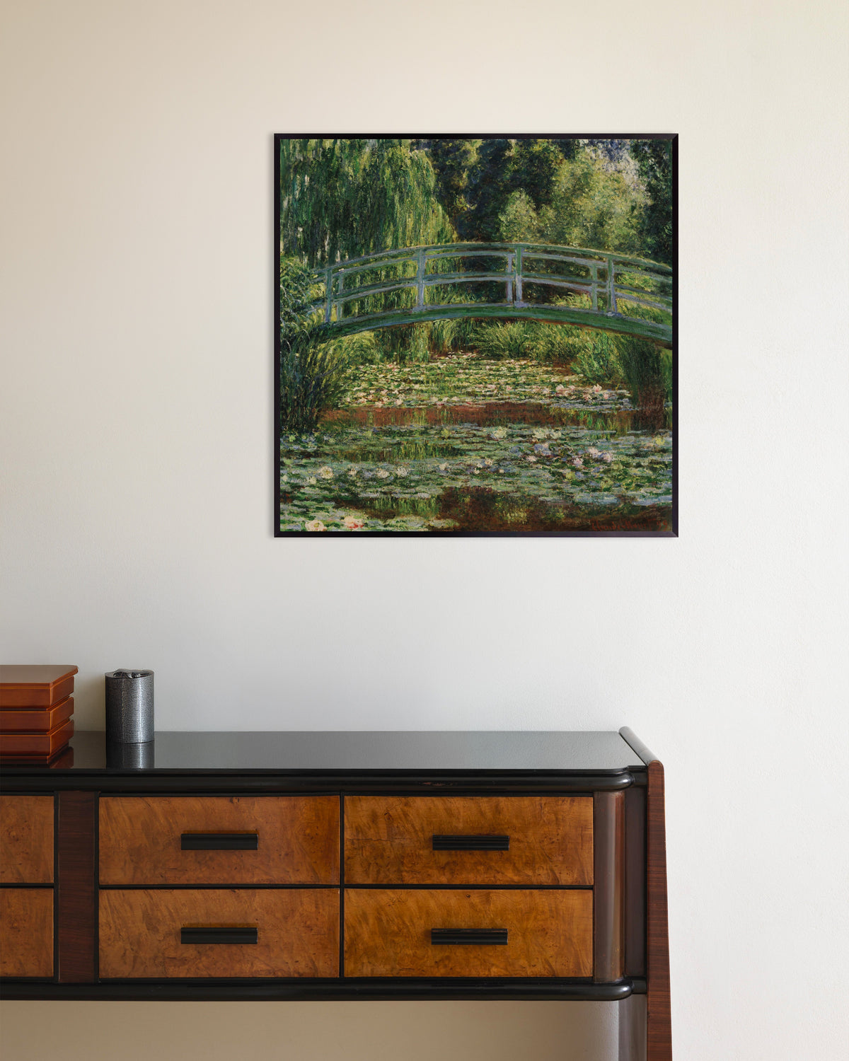 Claude Monet’n Japanilainen silta ja lumpelampi, Giverny (1899) -juliste metallikehyksessä