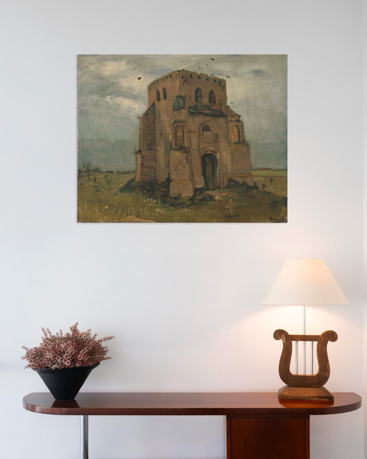 Vincent van Goghin Vanhan kirkon torni Nuenenissa (1885) -juliste