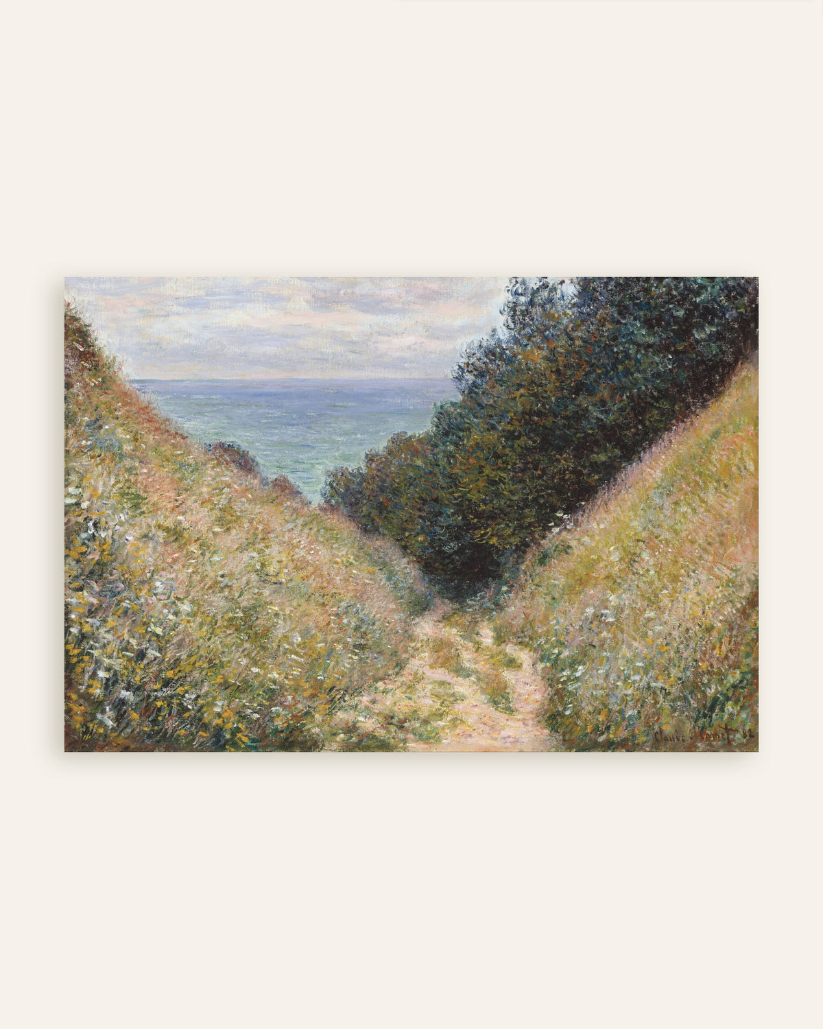 Claude Monet’n Rotkotie La Caveessa, Pourville (1882) -juliste, pienoiskuva