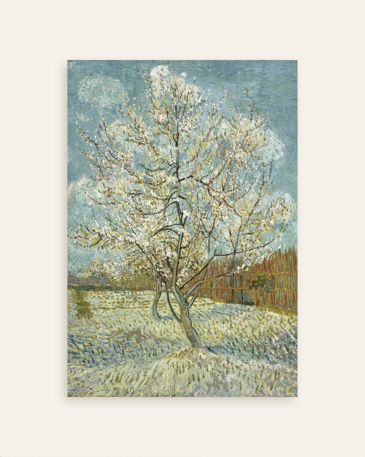 Juliste teoksesta Vincent van Goghin Vaaleanpunainen persikkapuu (1888), pikkukuva