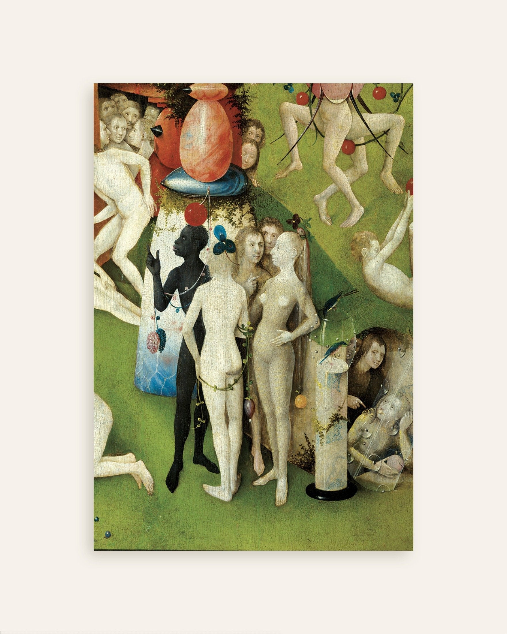 Poster of The pointing figure and glass tube - Detail from The Garden of Earthly Delights, thumbnail