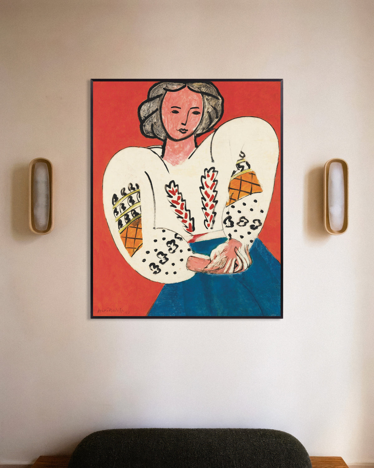 Henri Matisse: Romanialainen pusero (1940) -Juliste metallikehyksellä