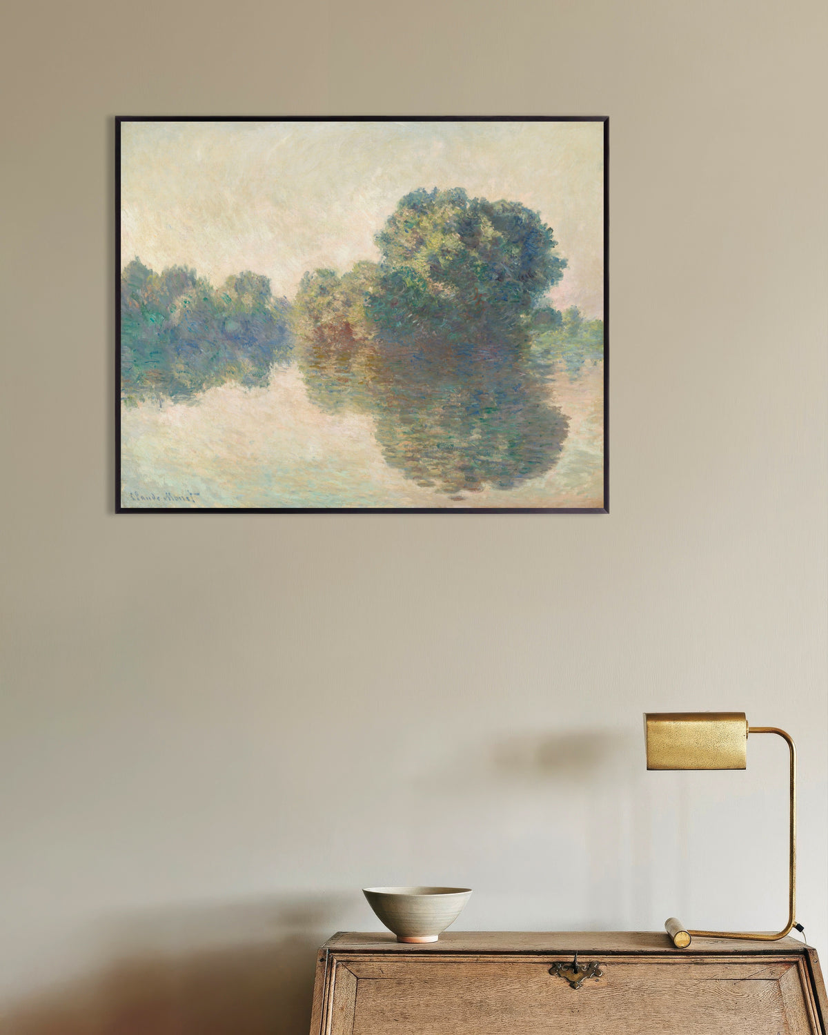 Claude Monet’n Seine Givernyssä (1897) -juliste metallikehyksessä