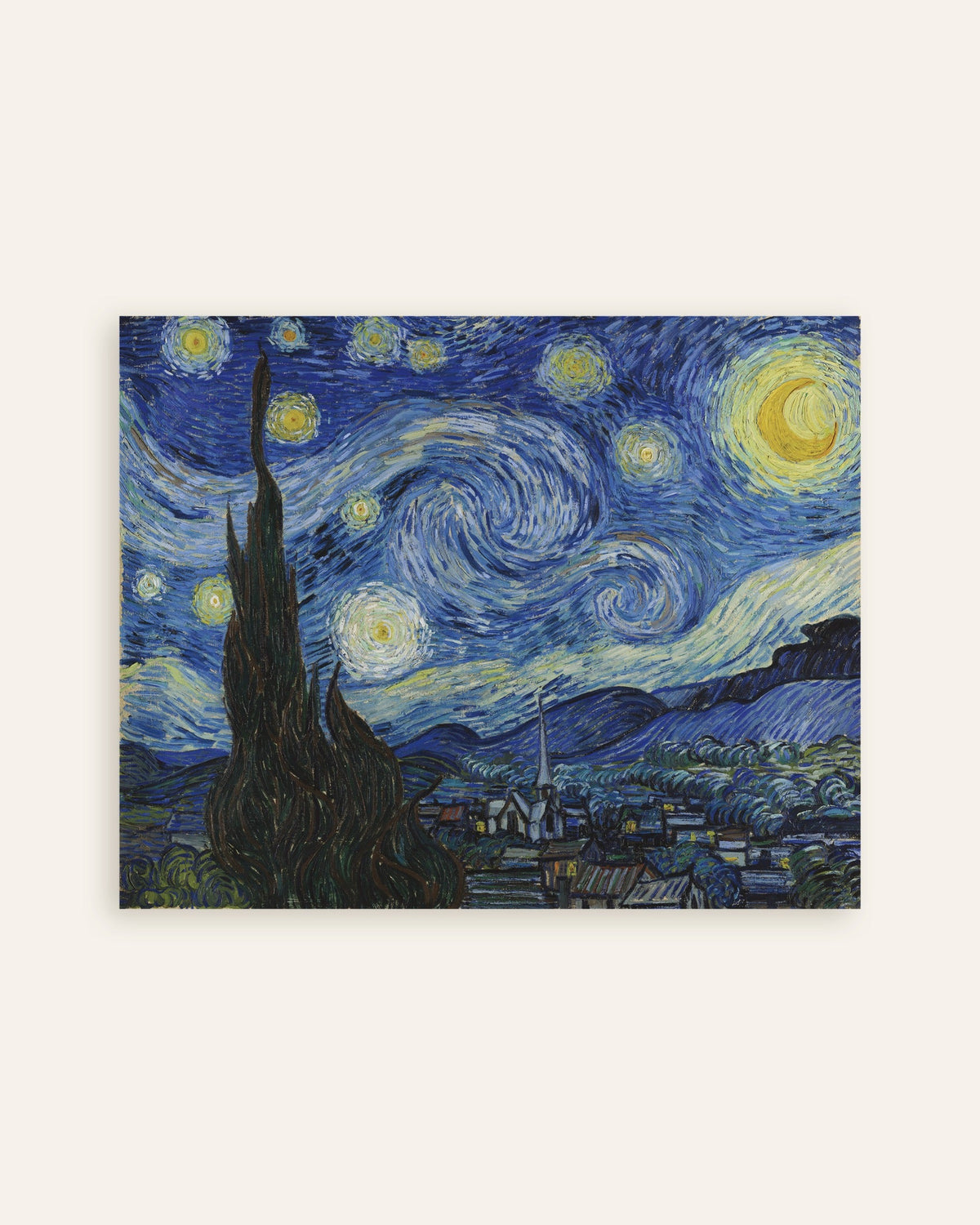 Vincent van Goghin Tähtikirkas yö (1889) -juliste (pikkukuva)