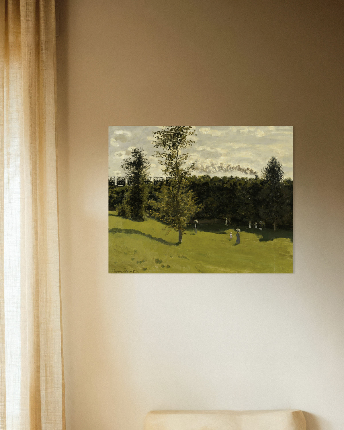 Claude Monet’n Juna maaseudulla (n. 1870) -juliste
