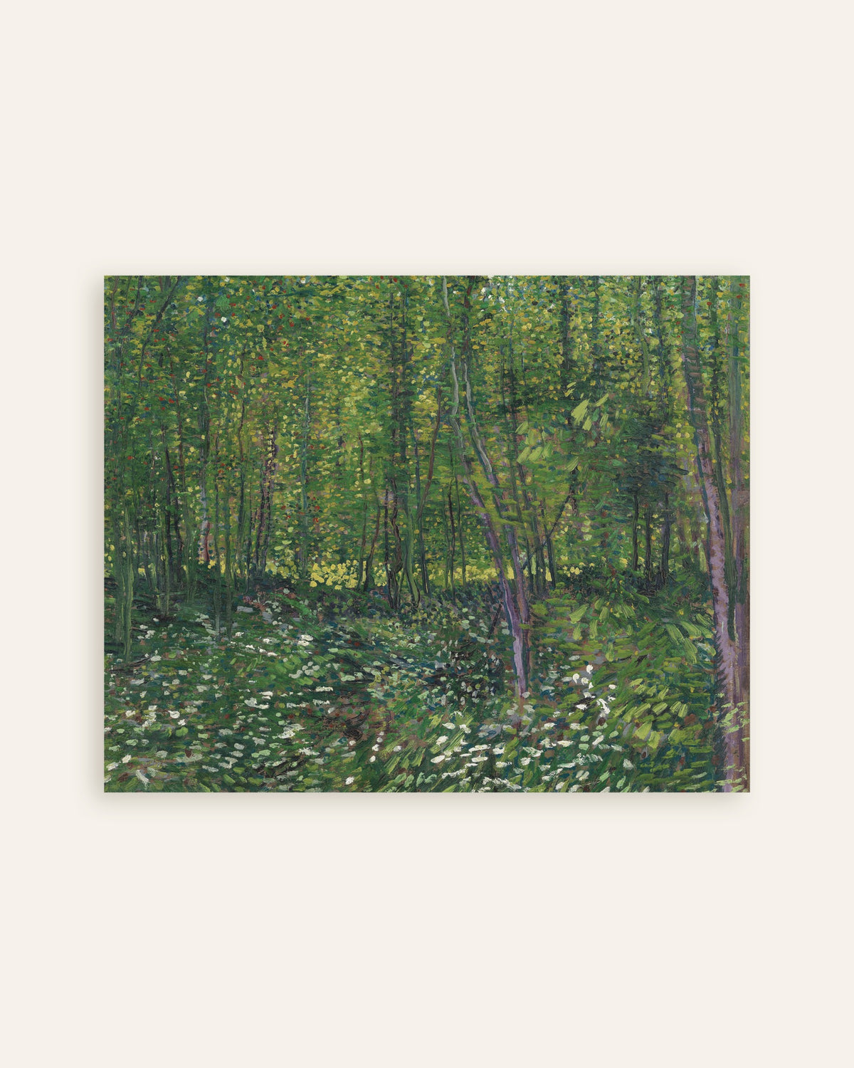 Juliste teoksesta Puut ja aluskasvillisuus (1887), Vincent van Gogh, pikkukuva
