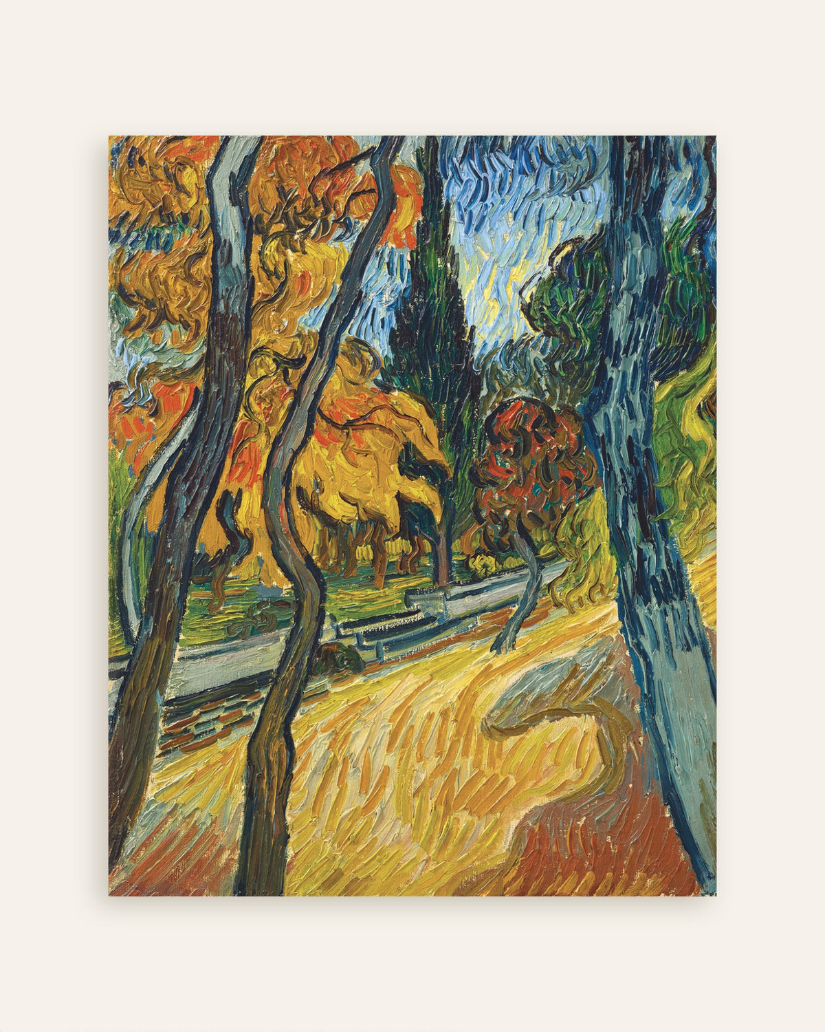 Juliste teoksesta Puut Asylum Gardenissa (1889), Vincent van Goghin teos, pienoiskuva