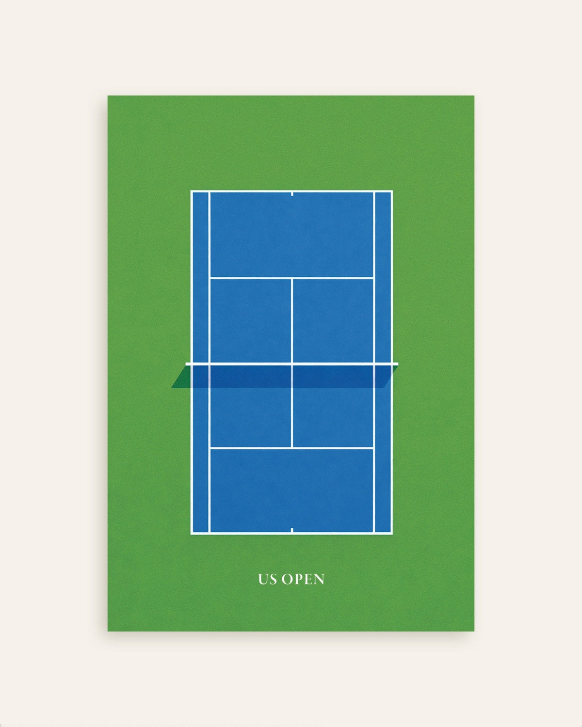 US Open -tennis, moderni sininen kenttä, juliste, pikkukuva