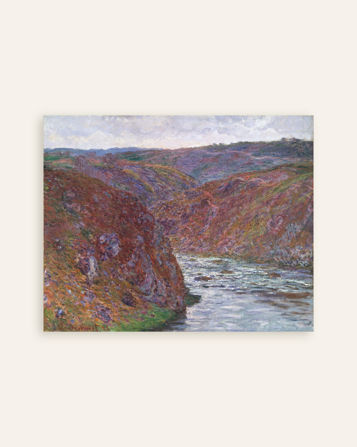 Claude Monet’n Creusen laakso, harmaa päivä (1889) -juliste, pienoiskuva