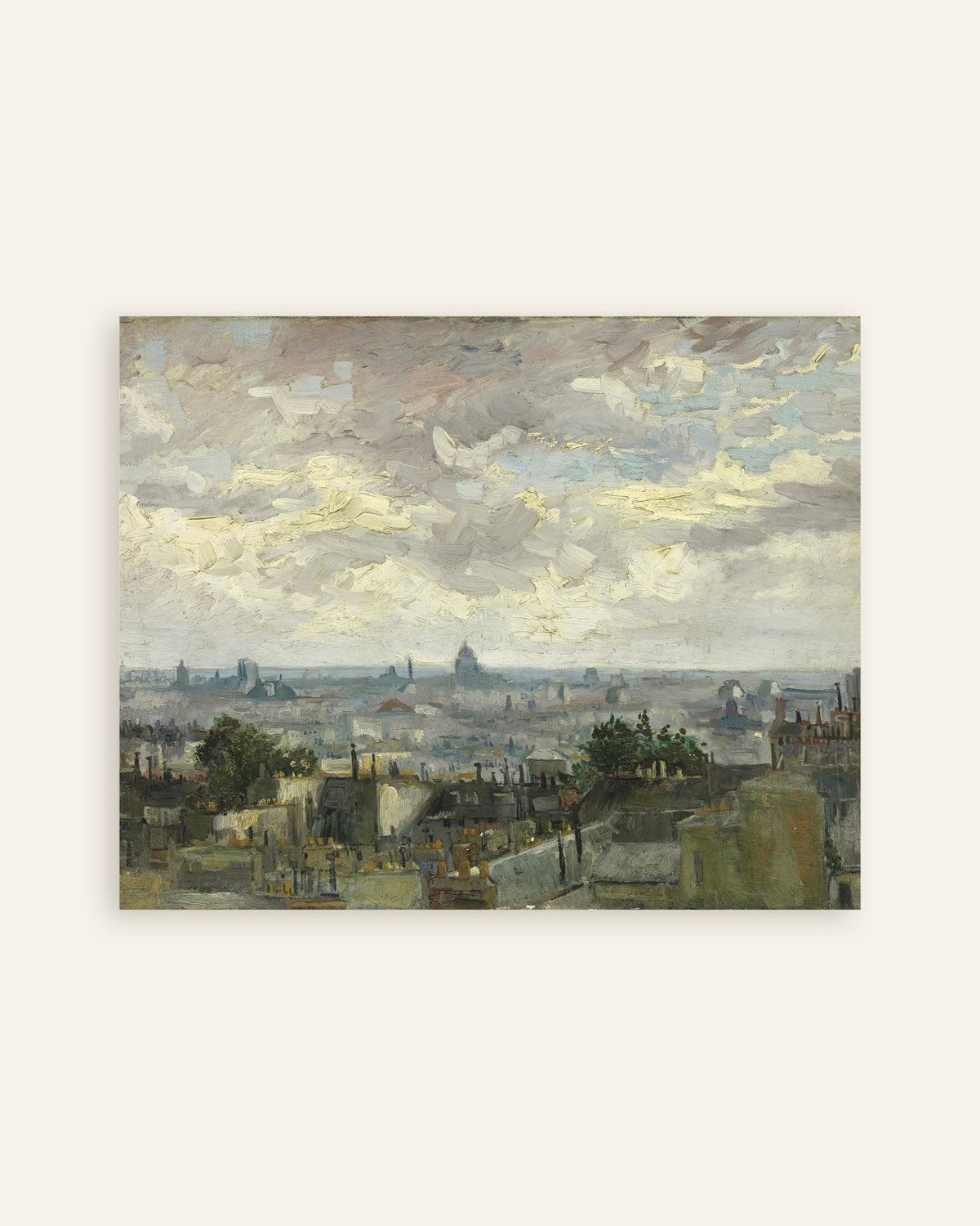 Pienoiskuva Vincent van Goghin teos Näkymä Pariisiin (1886) -julisteesta