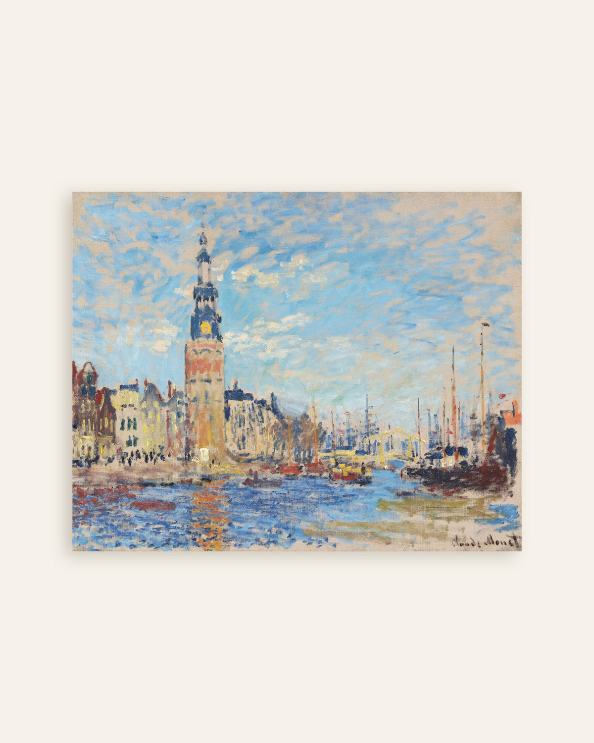 Claude Monet’n Näkymä Montelbaanstorenille, Amsterdam (1874) -juliste, pienoiskuva