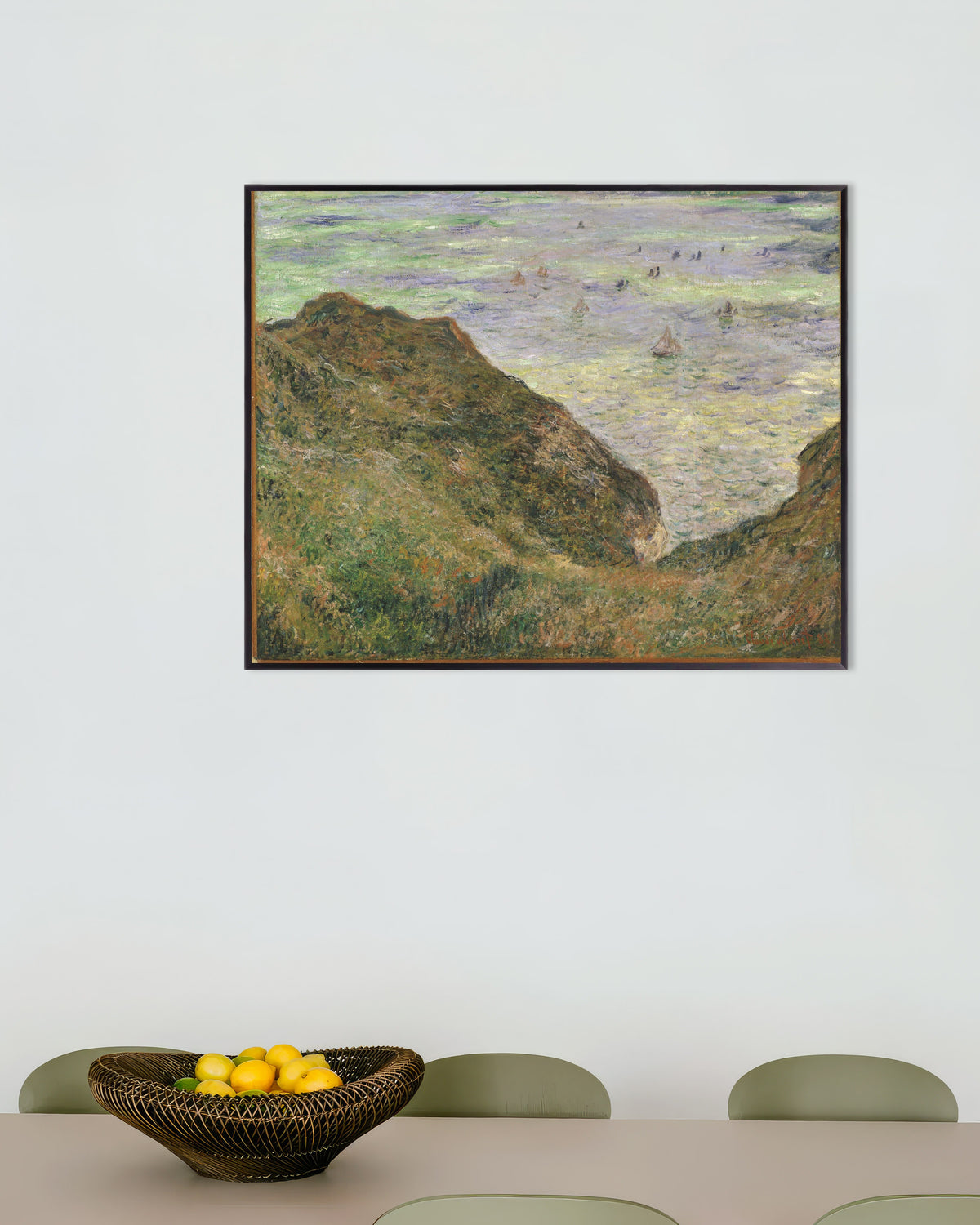 Claude Monet’n Näkymä merelle (1882) -juliste metallikehyksessä